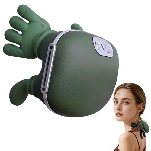 Massaggiatore Collo con Dita, Massaggiatore Termico Bionico con Massaggio Impastato 4D, Design Realistico del Palmo per Rilassare, Alleviare il Dolore e Lenire i Muscoli Indolenziti, per Collo e