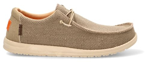 Etika Mocasines Casuales y Cómodos para Hombre, Zapatos Ligeros Estilo Náutico de Lona con Cordones Elásticos, Modelo 82048 Chocolate - 42