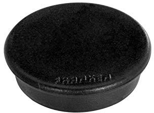FRANKEN Magnete Rund, 10 Stück, Hochwertige Haftmagnete für Büro, Haushalt, Werkstatt, ideal für Whiteboards, Kühlschrank, Plantafeln oder Schaukästen, 38 mm, Schwarz, HM38 10