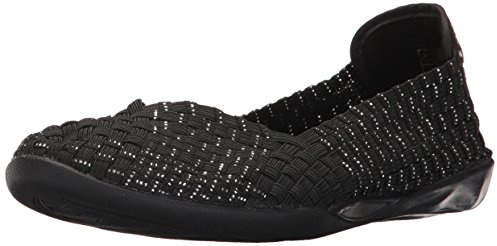 Bernie Mev Catwalk, Zapatos Tipo Ballet Mujer, Negro y Plateado, 39 EU