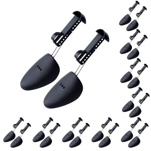 YOLOPLUS+ Plastic Shoe Stretcher Adjustable Shoe Trees for Men, Portable Shoe Tree Shaper Stretchers Holder, 5 Pair Black