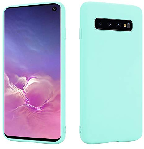 HSP Türkise Hülle kompatibel mit Samsung Galaxy S10 | Premium TPU Silikon Case | Geeignet für Induktives Laden | Kratzfest Stoßfest | Matte Oberfläche | Passgenaue, weiche, dünne Schutzhülle