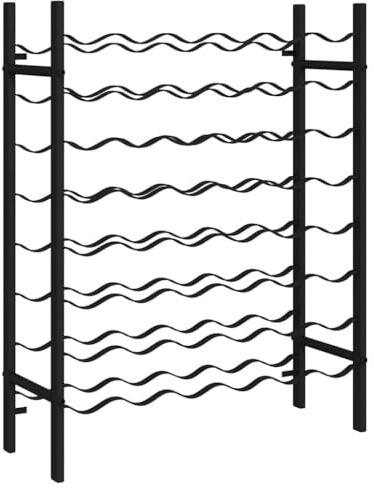 vidaXL Weinregal für 48 Flaschen Freistehend Flaschenregal Flaschenständer Flaschenhalter Regal Weinflaschenregal Weinständer Schwarz Metall