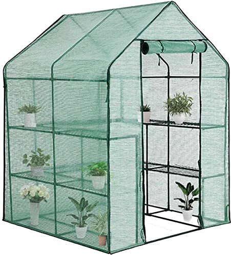STREND PRO Serra per balcone, 193 x 142 x 142 cm, 12 ripiani, per una crescita ottimale delle piante, per pomodori, serra in pellicola, resistente all'inverno, per camera