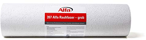 Alfa 1x Rauhfaser 52 Körnung grob 0,75 m x 125 m Rauhfasertapete mehrschichtig mit Struktur-Holzfasern