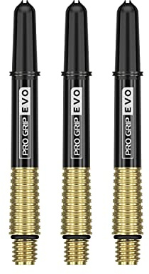 Target Darts Pro Grip Evo Gold Aluminium Intermediate Dart Shafts