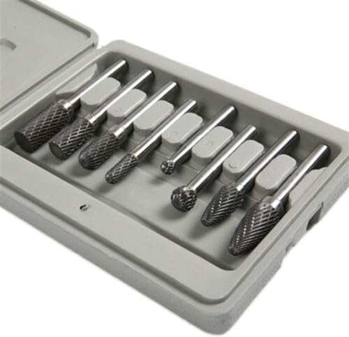 KanDuo Metall-Raspelfeile, Nadelfeilen-Set, 8-teilig, 1/4 Zoll Hartmetall-Frässtift, 6 mm Drehfeile, CNC-Gravierwerkzeug, robuste Feile