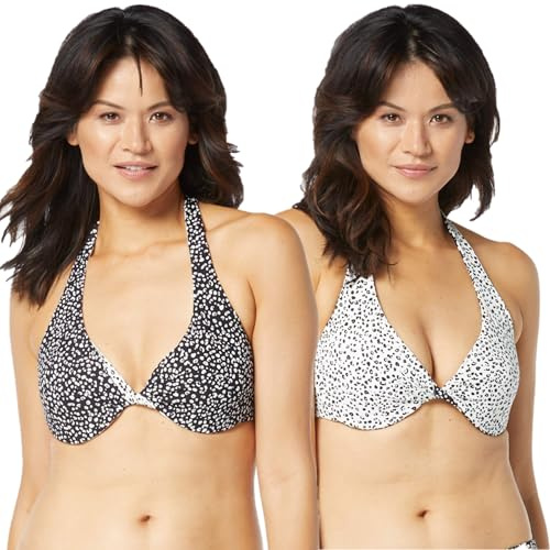 COCO REEF Verso Bra Sized Twist Reversible Underwire Bikini Top — Island Cheetah 32-34DD
