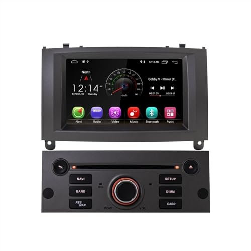 Pizgear DSP 1 DIN Android 11 Radio de Coche, for Peugeot, 407 2004-2010 Reproductor Multimedia de Coche estéreo AutoAudio navegación GPS DVD vídeo Carplay Radio para Coche con Pantalla Grande(Grey)
