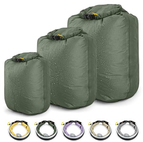 HIKEMAN Dry Bag wasserdichte Tasche - Ultra-Light wasserdichte Aufbewahrungsbeutel,3 Stück Bootfahren Packsäcke,Trockensack für Boot, Kajak,Angeln,Rafting,Schwimmen,Camping und Strand (Green)