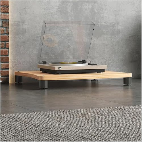 PZEOB Audio-Rack aus Holz, Audio-/Video-Komponentenschrank, 1/2/3/4 Ebenen, moderner Medienschrank, Audio-Rack-Turm, Stereo-Ständer(Legno,1 Tier)