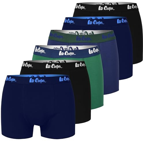 Lee Cooper Boxershorts Herren Baumwolle Navy Green 6er-Pack (DE/NL/SE/PL, Alphanumerisch, M, Regular, Regular)