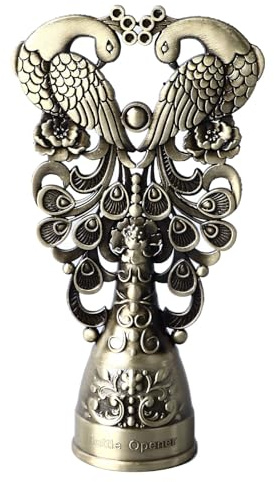 Apribottiglie in metallo vintage Apribottiglie da birra retrò Apribottiglie decorativo in lega di zinco per bar di casa Ristorante ispessito Previene lo scivolamento Doppio lato (Colore Bronzo)