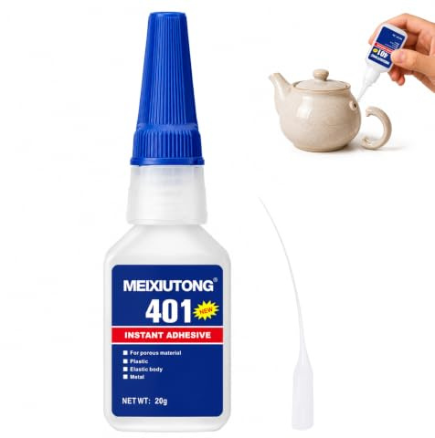 401 Colle Forte Gel,Colle Instantanée Extra Forte,Glue Extra Fortee | Résistante à L'eau et à la Chaleur,pour Coller du Plastique,Verre,Vinyle,L'acrylique,PVC,Métal,etc,20g