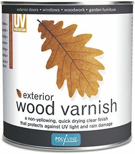 Polyvine Exterior Wood Varnish Dead Flat Finish – Quick Drying, Water-Based, High UV Protection & Weather Resistant Clear Varnish for Outdoor Wood & Timber – No Blistering or Peeling,1L