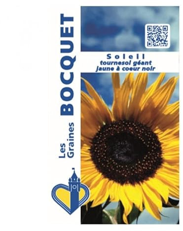 Sachet de graines de Soleil tournesol géant jaune coeur noir - 3 g - fleur annuelle - LES GRAINES BOCQUET