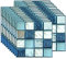 ANCLLO 40 Stück PVC-Mosaik-Wandfliesen-Aufkleber, selbstklebend, wasserdicht, für Küche, Badezimmer, Fliesen, Wandaufkleber, Vinyl-Kunstaufkleber, Heimdekoration, 10 x 10 cm (Blau)