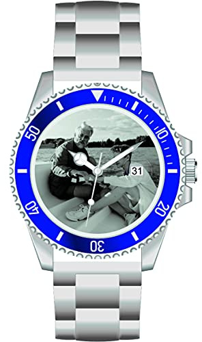 Memories personlig fotoklocka Ø40 mm 3 bar vattentät herrklocka med fotodatumvisning fotogåva fotoarmbandsur