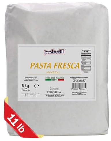 POLSELLI Fresh Pasta Flour, Tipo 00, 100% Soft Wheat Flour, 5 kg (11 lbs)