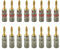 Nakamichi Ultimate Series 24K vergoldeter Beryllium-Rotes-Kupfer-Bananenstecker Banana-Steckverbinder für Lautsprecherkabel 12-18 AWG Gauge Größe 4 mm, für HiFi-Boxen Verstärker 16 Stück (8 Paare)