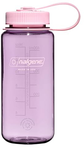 Nalgene Sustain Tritan BPA-Free Water Bottle Made with Material Derived from 50% Plastic Waste, 16 OZ, Wide Mouth, Cherry Blossom