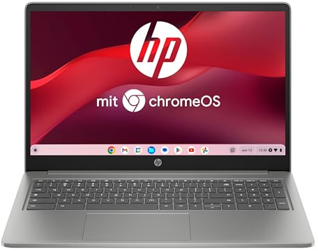 HP Chromebook Plus | 15,6 FHD-Display | Intel Core i3-N305 | 8 GB DDR5 RAM | 256 GB UFS | Intel UHD Graphics | ChromeOS | QWERTZ | Mineral Silver | inkl. 12 Monate Google One AI Premium-ABO