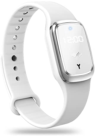 Bracelet anti-moustiques à ultrasons - Montre anti-moustiques - Bracelet répulsif contre les insectes via USB - Pour adultes et enfants - Sport en salle de sport en plein air (blanc)