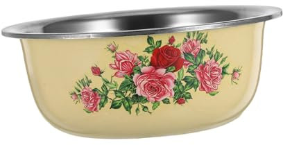 ABOOFAN Ciotola Da Cucina Acciaio Inossidabile Con Finitura Smaltata Design Retro Per Preparazione Cibi Manico Confortevole e Ampio Perfetta Per Uso Domestico e Ristoranti