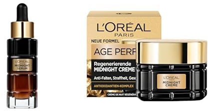 L'Oréal Paris Age Perfect Zell-Renaissance Midnight Serum & Creme Set – Anti-Aging Pflege für Zell-Regeneration über Nacht und Schutz vor freien Radikalen am Tag, 30 ml Serum + 50 ml Creme
