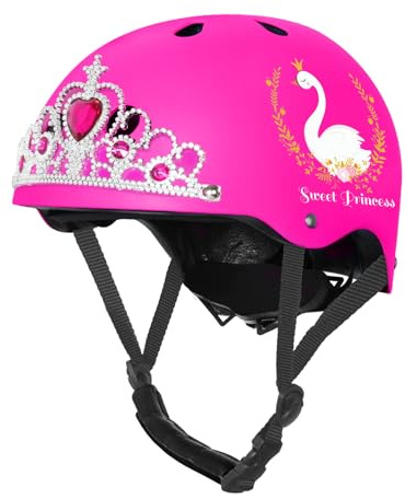 Nattork Skateboardhjälm för barn för flickor eller pojkar justerbar storlek multisporthjälm med söt stil och blå lila svart rosa färger