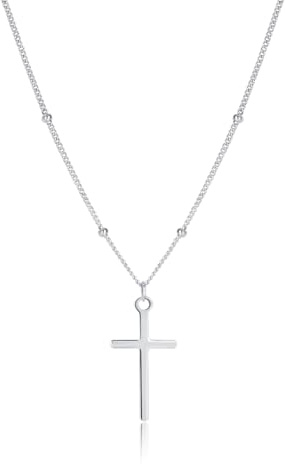 SLUYNZ 925 Sterling Silver Cross Choker Necklace for Women Teens Girls Cross Pendant Necklace Chain Minimalist