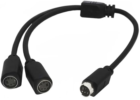 SkyPOOU DIN 4-poliger Kabel-Splitter, Y-Adapter, Stecker auf 2 Buchsen, Video-Splitter für Empfänger, Monitore, S-Videokabel