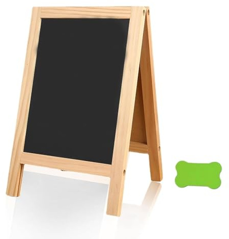 A Boards Pavement Signs, Outdoor Chalkboard 25 X 40 cm, Small Chalk Board | Double Sided Blackboard, Menu Board, Chalkboard Display Stand for Cafes Restaurants Bars