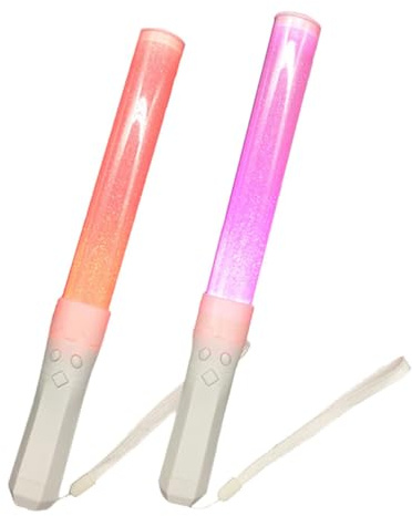 Veemoon Barras Luminosas LED 2 Piezas 15 Colores, Varitas Mágicas para Fiestas y Conciertos, Accesorios para Aficionados Música, Artículos para Animar Eventos Nocturnos