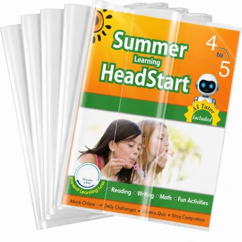 joonnair 10 Stück Transparenter Buchumschlag B5 Transparent 25X17,6 CM Verdickung mit Verstellbarem Klebestreifen, Buchschoner B5, Transparent Schulbuch Umschläge fur Schule & Büro
