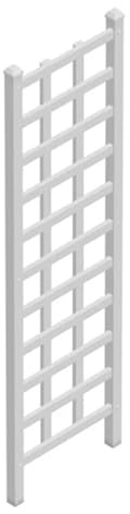 Dura-Trel Providence 22 x 75 Inch PVC Vinyl Outdoor Garden Patio Trellis, with Ground Anchors, White