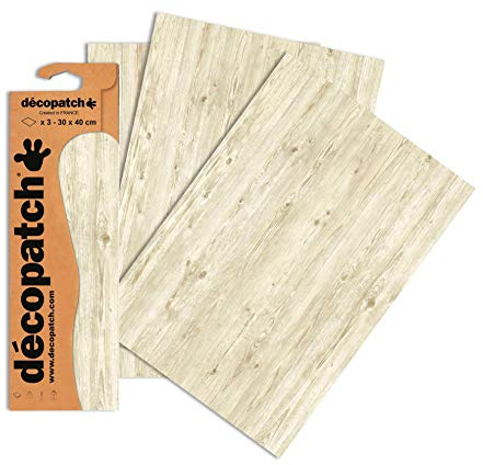 Decopatch Papier No. 673 (Holz braun Hell, 395 x 298 mm) 3er Pack