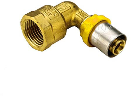 Raccordo A Pressare Curvo Femmina 20 X 1/2 Per Multistrato Per Gas Tiemme