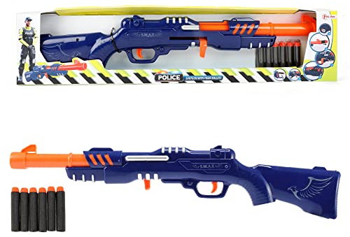 Toi-Toys Foam Blaster Gewehr mit 6 Pfeilen - Schaumstoff Gewehr - 60cm - Universal - Schaumstoff Pfeile - ab 6 Jahren