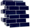 WALPLUS 3D Tile Stickers Peel and Stick Backsplash Splashback Decals Tile Transfer for Kitchen Bathroom Living Room Stick on Tile Waterproof Deep Blue 6 Sheets 30.5cm(12)