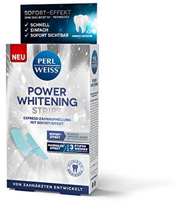 Perlweiss Power Whitening Strips zur Zahnaufhellung - zahnschmelzschonendes Bleaching für weisse Zähne - Teeth Whitening Kit für Zuhause - Zahnverfärbungen entfernen & aufhellen, 10 Strips
