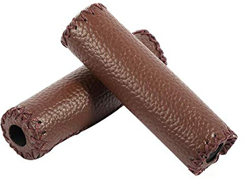 Demeras Kunstleder Lenker Retro Fahrrad Lenker Griffe Griffabdeckung Griffe 1 Paar(Kaffee)