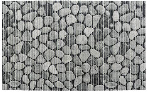 WENKO Weichschaummatte Sassi, rutschfeste Bodenmatte, vielseitig nutzbar als pflegeleichter Duschvorleger & schmutzabweisende Küchenmatte, hygienisch, atmungsaktiv, zuschneidbar, 50 x 80 cm/Kunststoff