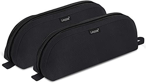 Gloppie 2 x Astuccio Unisex Studenti con Manico Facile da Trasportare, Borsa per Cancelleria Bambini e Ragazzi, Nero