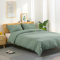 ATsense Ropa de cama de 155 x 220 cm de algodón, 2 piezas, color verde, con certificado ÖkoTex, con tacto de lino, transpirable, 1 funda nórdica y 1 funda de almohada de 80 x 80 cm