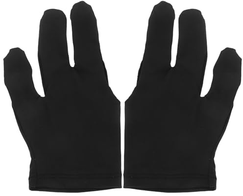 INOOMP Billard Queue Handschuh 3-Finger Billardhandschuhe Für Rechts- Und Linkshand Atmungsaktiv Elastisch Für Pool Snooker Billard Zubehör 12 Stück