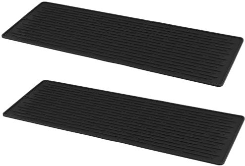 FUNSUEI 2 tappetini per scolapiatti, 40,5 x 14,5 cm, colore nero