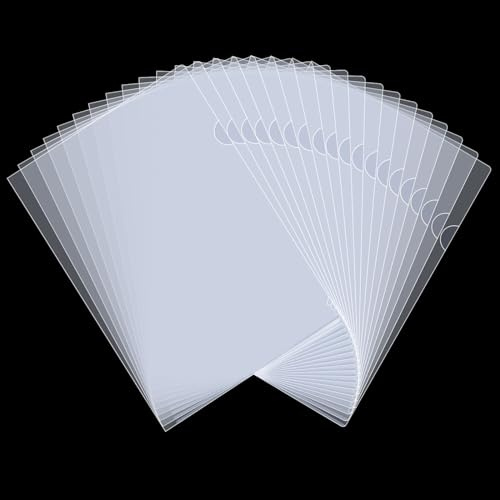 40 Piezas Carpetas de Plástico A4 Transparente,180 Micron,Fundas Plastico Transparentes Portafolios para Oficina Escolar