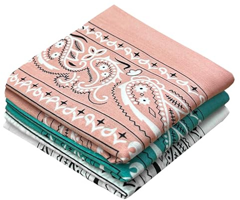 EVERY-VILLE Cotton Bandana Scarf Neckerchief For Men Women Cowboy, 3 Pack | Gift-ready packaging, perfect for country concerts, festivals and western outfits, a stylish accessory for everyday wear