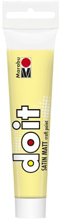 Marabu DO IT Craft Paint, 36 ml Pastellgelb, seidenmatte Acrylfarbe für DIY, Basteln und Hobby, Malfarbe auf Wasserbasis, wetterfest, lichtecht, schnelltrocknend, vegan, 12760076022
